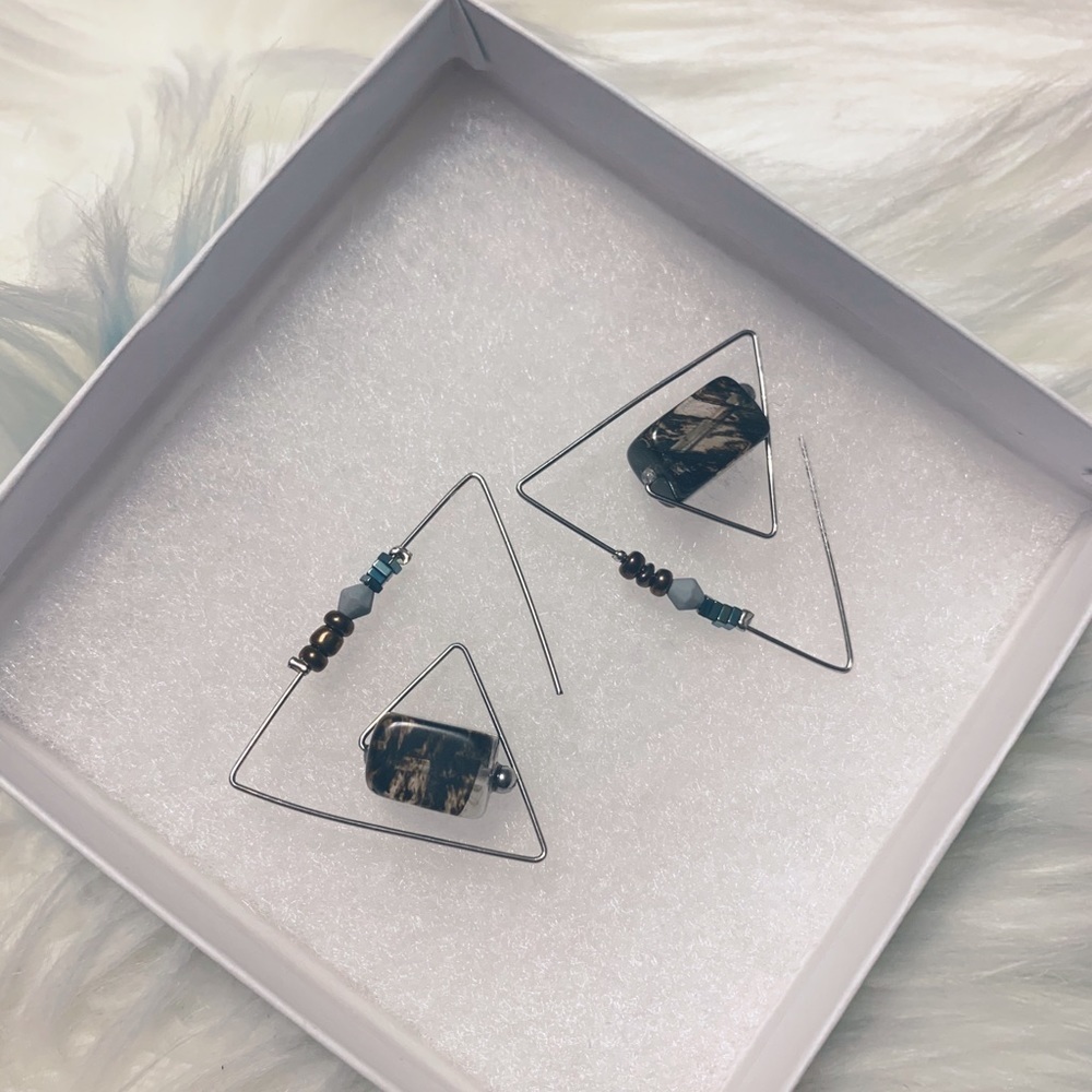 🎀Silver Triangle Threader Earrings🛍